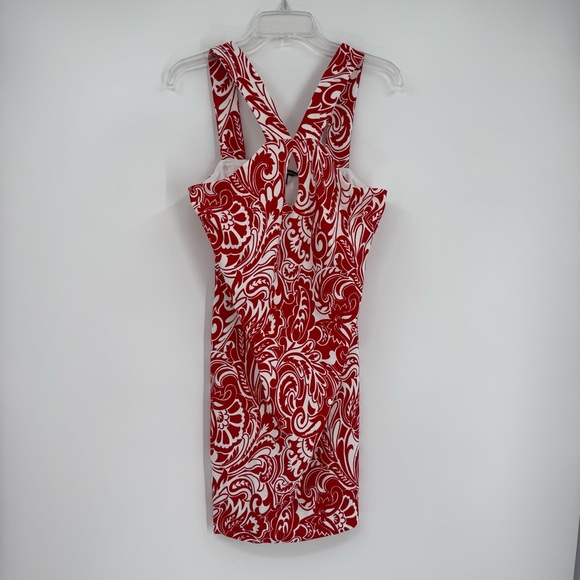 Boston Proper NWT Beyond Travel Cutout Front Midi Size S Dress Sleeveless Red - Picture 9 of 9